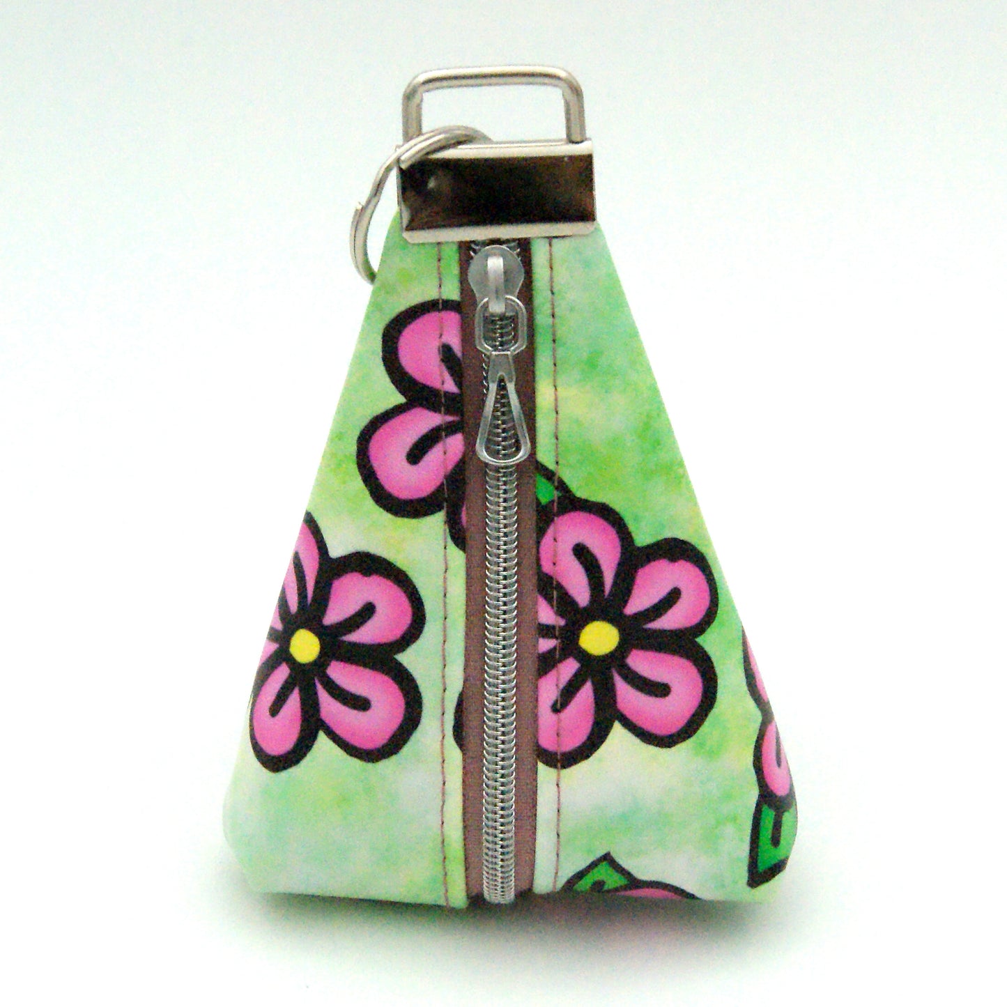 Triangle keyring pouch